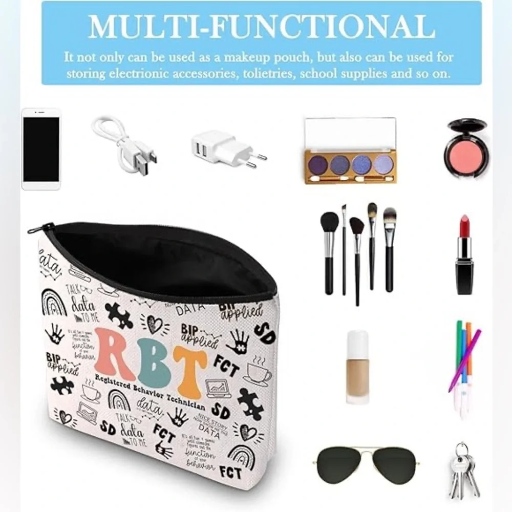 GJTIM women’s RBT Registered Behavior Technician Graphic Makeup Bag